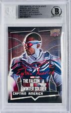 Anthony Mackie Signed 2021 Marvel Upper Deck SDCC Captain #6 Beckett BAS Witness picture