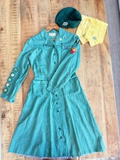 1950s-60s Vintage Girl Scouts Uniform Set Green picture