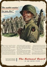 1947 U.S. ARMY NATIONAL GUARD SOLDIER Vintage Look DECORATIVE REPLICA METAL SIGN picture