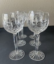 Vtg.Waterford Lismore Crystal Hock Wine Stemware Glasses Set of 6 picture