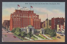 Postcard, United States, Minneapolis MN, Gateway Park and Nicollet Hotel picture
