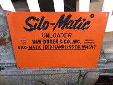 Vintage Original Double Sided Metal Silo Matic Ag Dealer Sign Wayzata Minnesota picture