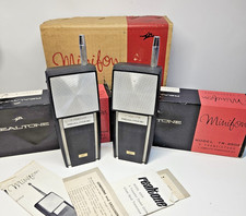 Vintage Realtone TR-6504 5 Transistor Walkie Talkies Pair Box Manuals Untested picture