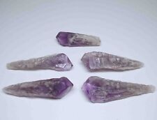 5 Royal Bahia Amethyst Laser Wands Natural Purple Geode Stem Crystal Points picture
