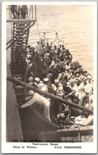 Vintage RPPC Postcard USS Tennessee Marine Rifle Team Guantanamo Bay Winters Pho picture