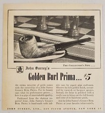 1946 Print Ad Golden Burl Prima Tobacco Pipes John Surrey New York,NY picture