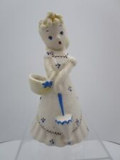 DELEE ART Pottery Figurine Planter Vase PATSY Woman Girl Blue Flowers Circa 1942 picture