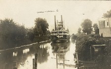 Lowell Ohio Canal Steamboat Lorena On Canal RPPC c1910 Sternwheel picture