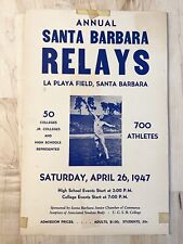 Original 1947 UCSB College Sports Relay Poster La Playa Field Santa Barbara Ca picture