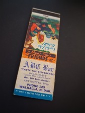 Vintage North Dakota Matchbook “ABC BAR
