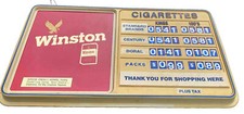 Vintage 21.5X 38 Winston Cigarettes Two Sided Store Price Display Ad Sign RJR picture