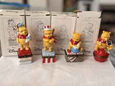4 VTG 90 Disney Store Winnie The Pooh Hinged Porcelain Trinket Boxes Months Read picture