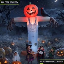 12FT Halloween Inflatable Giant Pumpkin Scarecrow Blow Up Decor picture