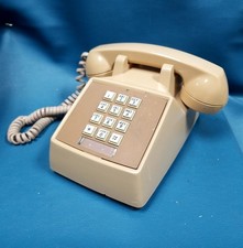 VTG Comdial Beige/Tan 1977 Landline Push Button Tabletop Telephone UNTESTED picture