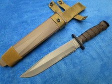 ORIGINAL USA ONTARIO MILITARY BAYONET STYLE OKC3S COMBAT BOWIE KNIFE AND SHEATH picture