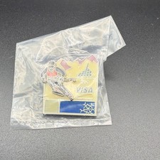 Visa Torino 2006 Olympics Proud Sponsor Snowboarder Collectible Pinback picture