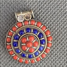 Vintage Moroccan Berber Bedouin Necklace Pendant Red Agate Ethnic African picture