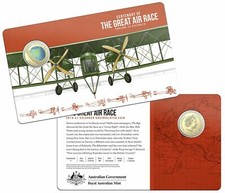 2019 $1 Australia Great Air Race Coloured Coin Plane Air Craft 10000 Mintage UNC picture