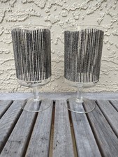 2 Rare Georges Briard Footed Icicle Glasses Black picture