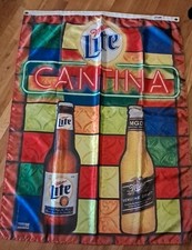 Vintage 2000 MGD & Miller Lite Cantina Flag 47x35in picture