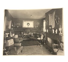 Antique HL Standley Photograph Colorado Springs Victorian Parlor Interior Print picture