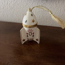 Lenox 2000 Commemorative Rocket Ship Christmas Ornament Trinket Box In Box picture