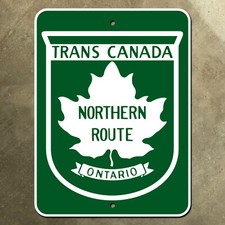 Ontario Trans-Canada highway Northern Route marker road sign 1966 9x12 picture
