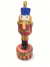 NWOB ^RARE^ ROCHARD Limoges Holiday XMAS “Burgundy Nutcracker” Box Peint Main picture