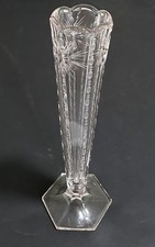 Antique Westmoreland EAPG Colonial 1700 Vase Cut Etched Amethyst Violet 11