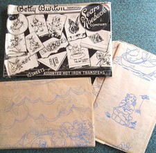 WOW Vintage Betty Burton Embroidery Transfer Pattern ASSORTMENT 10 Orig Sheets picture
