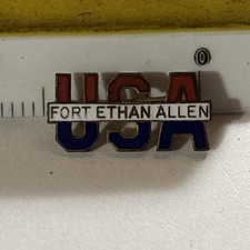 Vintage USA Fort Ethan Allen Field Lapel Pin 3/4” picture