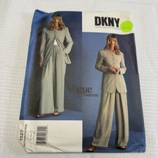 Vintage 1996 DKNY Vogue Womens Jacket Pants Pattern #1527 Size 8 10 12 Uncut picture