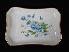 Vintage Coalport Blue Roses Bone China Pin Dish 4