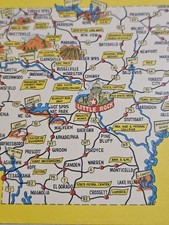 Hello From Arkansas AR Circa 1960s DB Chrome Pictorial Map Postcard picture
