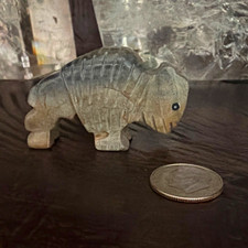 Hand carved stone buffalo Native American fetish Zuni picture