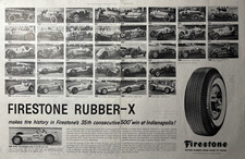 1958 Firestone Tires Rubber Indianapolis 500 Winners Start Finish VTG Print Ad picture