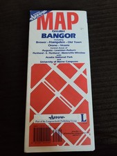 Vintage 1996 Arrow Bangor Maine Street Map Very Good Condition Acadia Orono picture