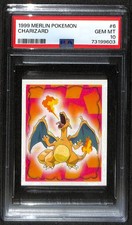 1999 Merline Pokemon Charizard #6 Sticker PSA 10 picture