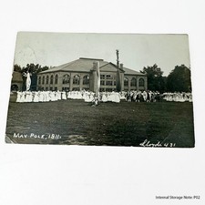 Vintage 1911 May Pole Celebration RPPC Postcard Wheaton Illinois Postally Used picture
