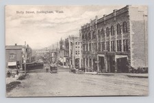 Postcard WA Bellingham Washington Holly Street Trolley Horse Wagon ~ 1908 picture