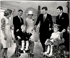 LG901 1963 AP Wire Photo PRESIDENTIAL SWAP Muscular Dystrophy PRESIDENT KENNEDY picture