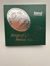 Vintage 1985  Towel Sterling Silver Songs Of Christmas Chestnuts Medallion picture