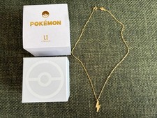 Pokemon Captain Pikachu Lightning Necklace U-TREASURE 925 Silver Gold Plated Box picture