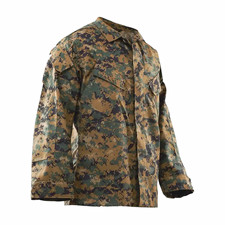 TRU-SPEC Men's 4-Pocket BDU Jacket Shirt Woodland Digital Camo Large Long NWT picture
