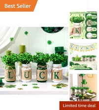 4 Pcs St. Patrick's Day Table Decor St. Patrick's Day Shamrock Centerpiece fo... picture
