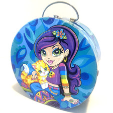 Vintage Lisa Frank Round Art Storage Box Y2K Kitty Cat Girl Colorful Cool picture