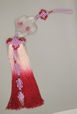 Gufa Liuli Calla Lilies Crystal Glass Hanging Tassel Knot  Pendant Car/Home picture