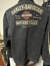 Harley-Davidson Men's Gear Head Canvas Biker Jacket Black Tan XL 98402-06VM EUC picture