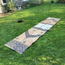 LARGE Vintage Tapa Bark Cloth Panel Polynesian | 13' x 3' total | 2-Piece picture