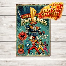 Mighty Morphin Power Rangers 8x12 Vintage Comic Tin Metal Sign Decor picture